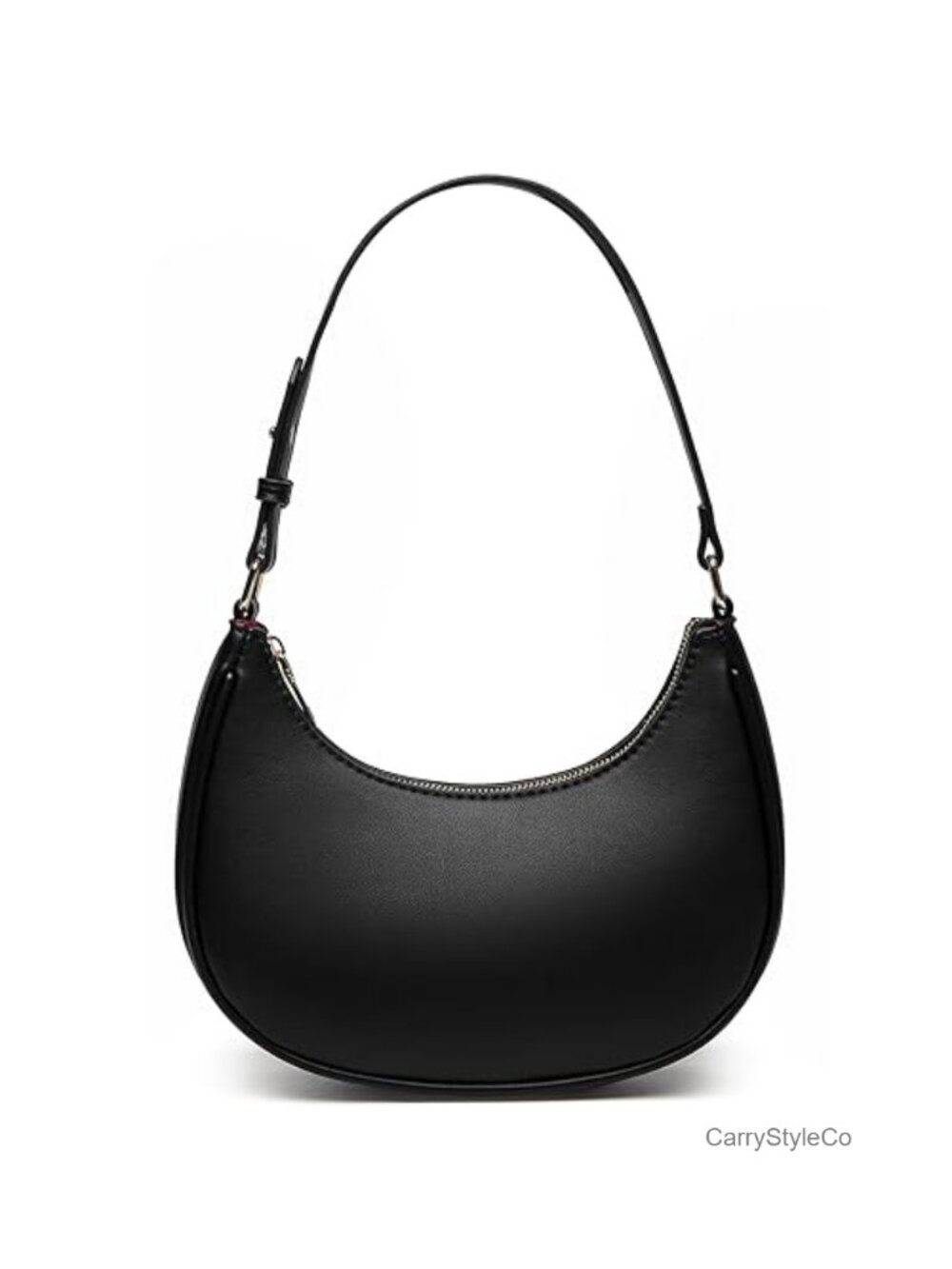 Small Shoulder Bag Vegan Leather Crescent Purse Y2K Trendy Clutch Handbag